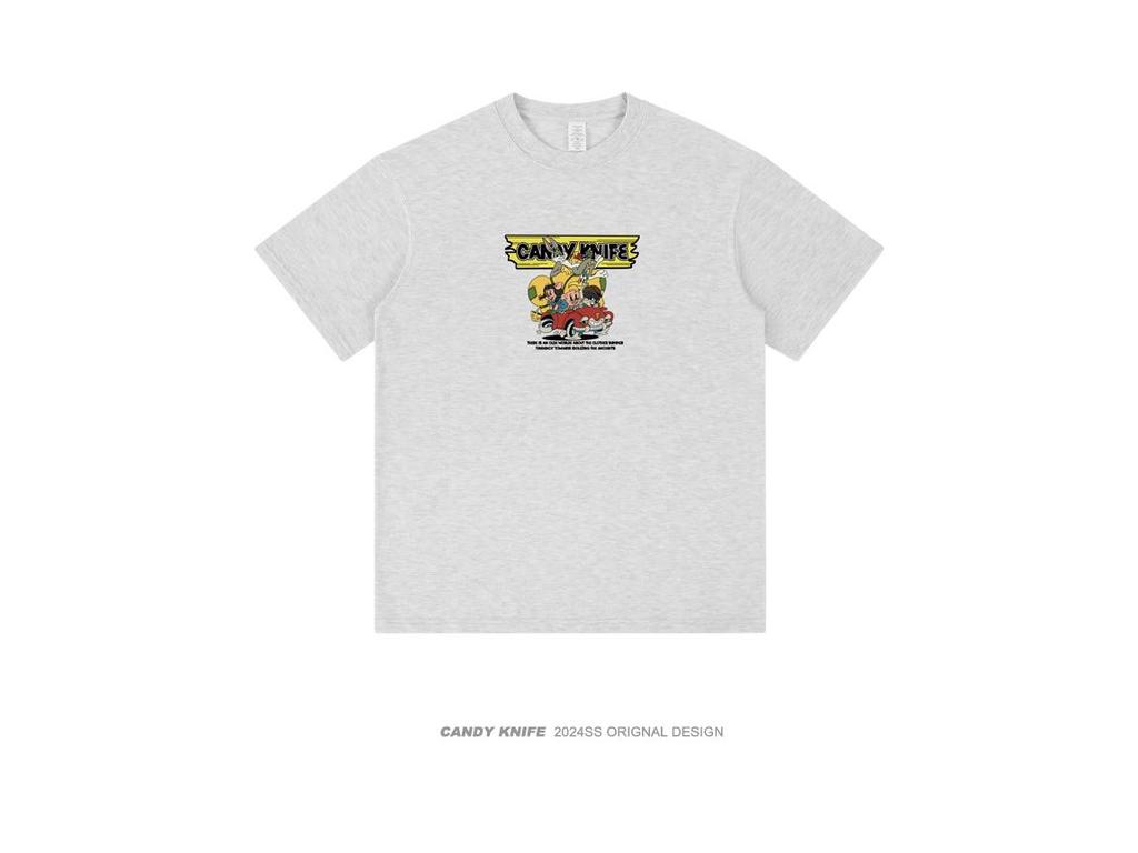 Trendy Streetwear Cartoon Print Hip-Hop Unisex T-Shirt: Versatile Short Sleeve Casual Top
