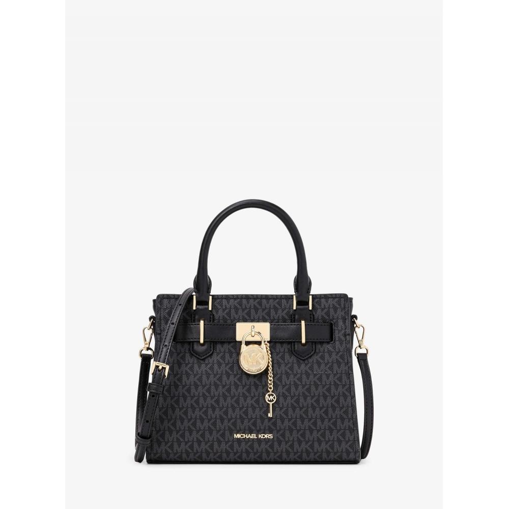 

Michael Kors Hamilton Satchel Small Mk Signature 35f1ghms1b1 Черный F