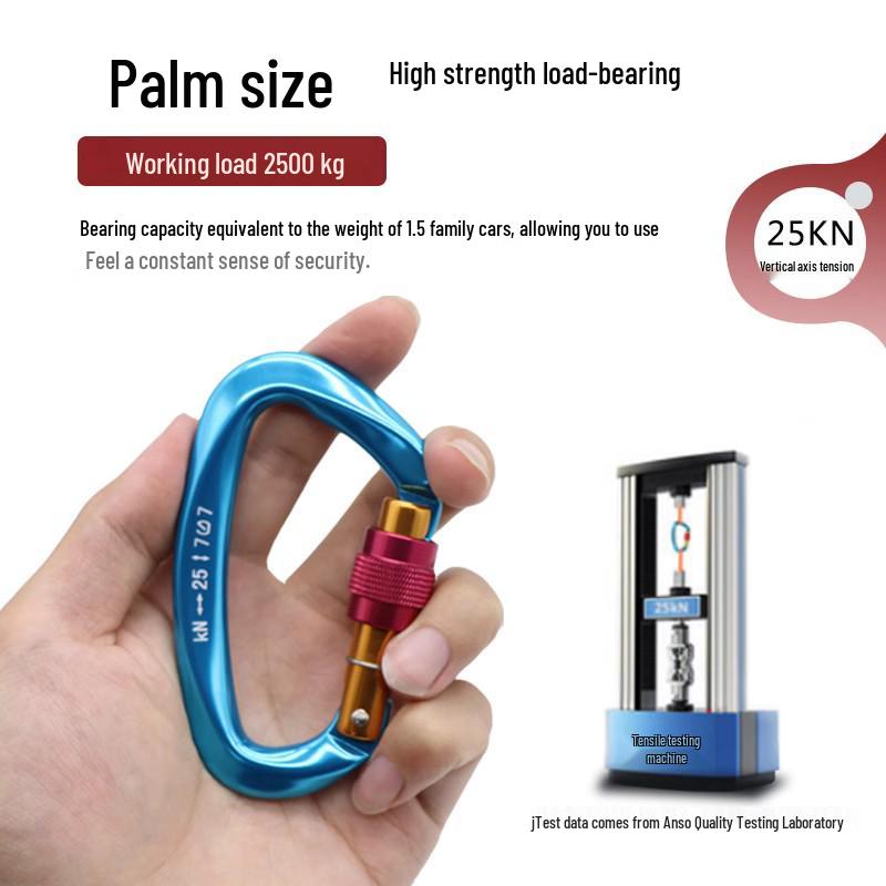 Carabiner Rappelling D-shaped Climbing Lock Outdoor Safety Hook Load-bearing Quickdraw Insurance Buckle