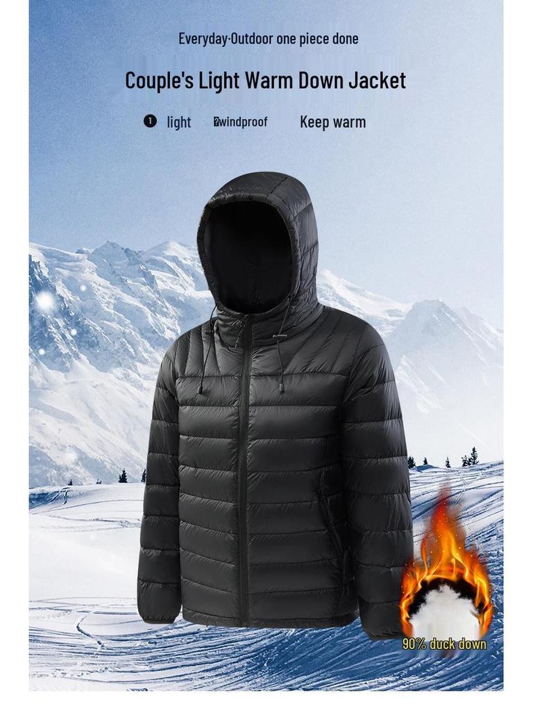 Unisex Lightweight Hooded Short Down Jacket – Versatile Ribbed Winter Coat