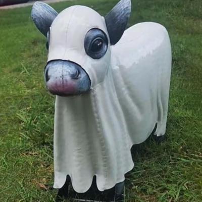 Metallspöke Kalv Halloween Staty – Läskig Hartsdekoration