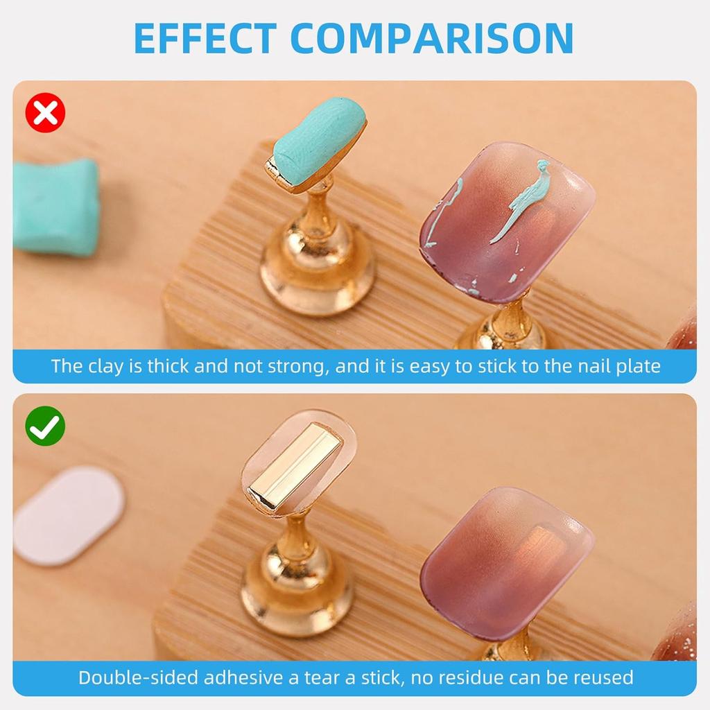 YIKOOLIN Clear Nail Art Display Stand Double-Sided Nail Tape Adhesive Sticker for Art Practice & Design Clear Nail Display Rack