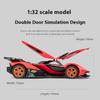 1/32 Scale Lambo V12 Concept Car Alloy Toy Model with Sound, Light & Spring-Back Action - Ideal Gift for Car Lovers & Kids Alike