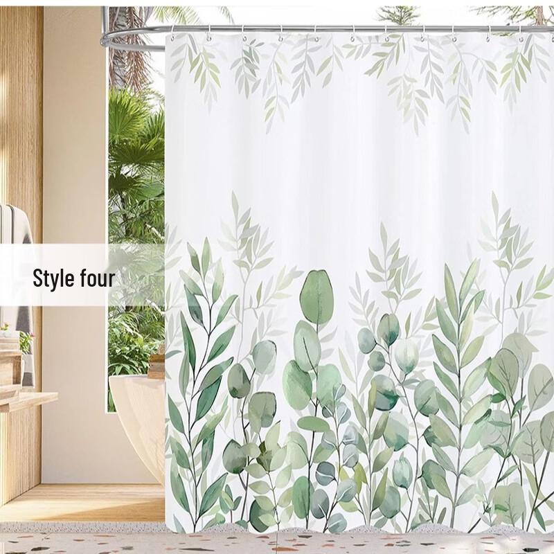 

Handom Temu Minimalist Botanical Print Shower Curtain