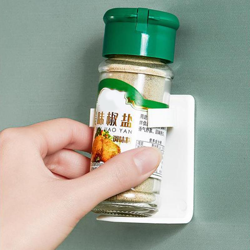 1/2Pcs Kitchen Storage Rack Seasoning Jar Storage Rack Simple Bottle Clip Wall Mount Spice Bottle Stand 5 Hole Ingredient Holder