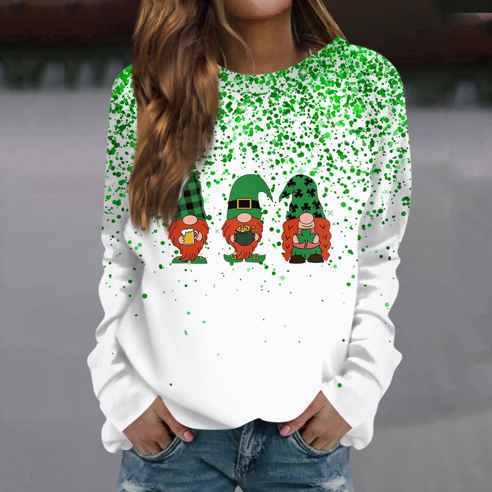 

Женская мода повседневная толстовка с длинным рукавом и круглым вырезом с принтом L армия зеленый