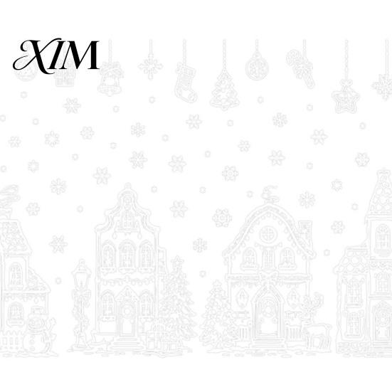 Static Window Decals 4Pcs Christmas Town House Stickers, Removable Snowflake Glass Home Ornaments Decals, Reusable PVC Clings for Holiday Party Decor