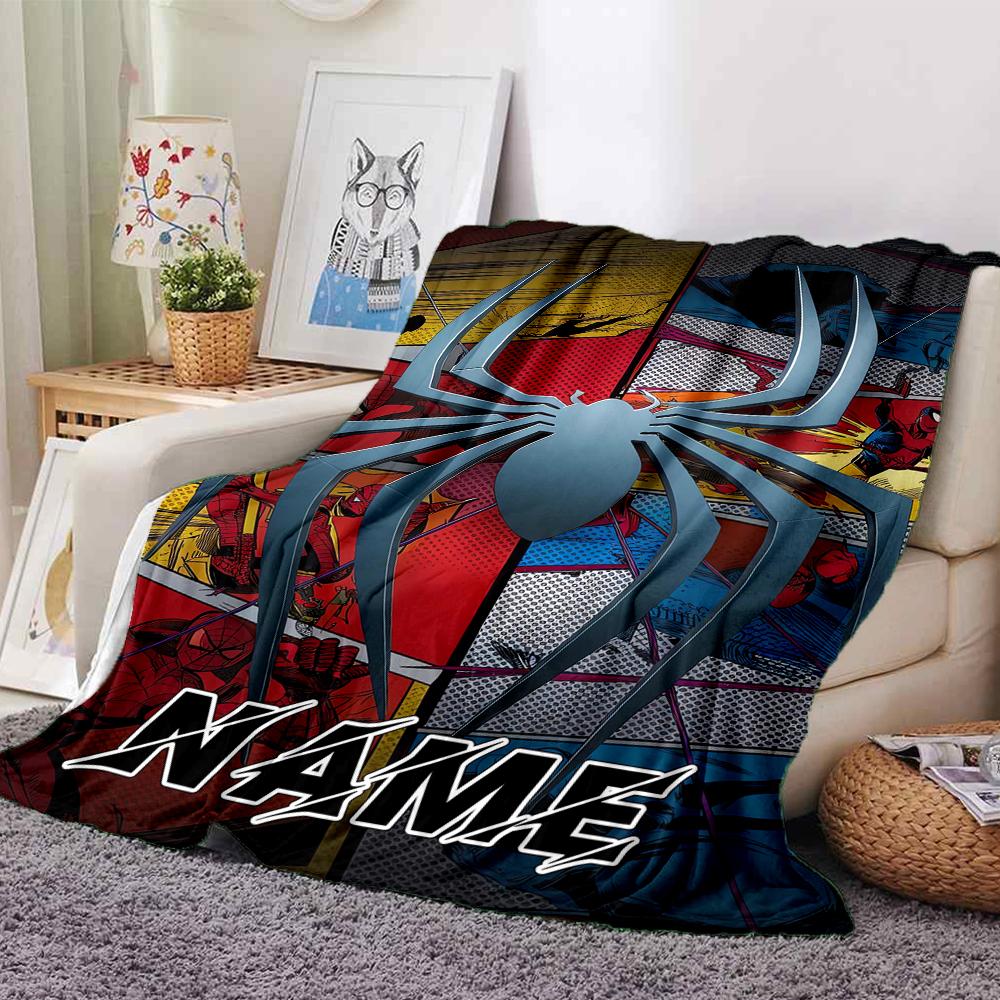 Custom Name Spider-Man Comic Artwork blanket for Couch & Bed, Plush Cozy Fuzzy Blanket Super Soft & Warm Blankets for Fall and Winter. 09087
