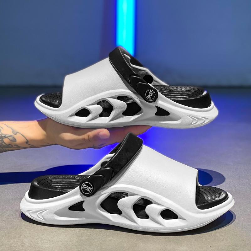 Fashion Men's Clogs Male Tennis Flat Sandals Air Flip Flops Men Non-Casual Men's Leather Shoes Running-Shoes Tennis Durable Outsole Low