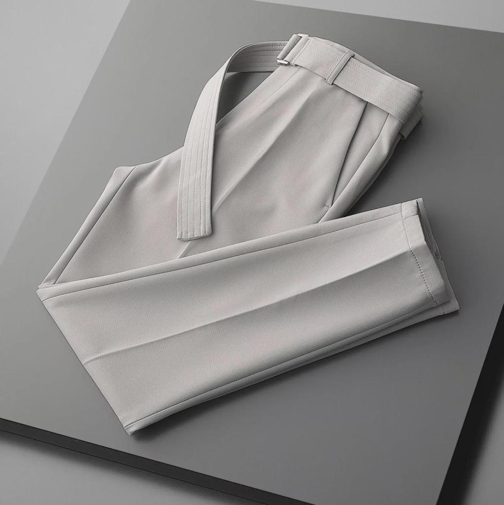 Men's Slim Fit Trendy Summer Drape Trousers - 2023 Nine Point Casual Suit Pants, Thin Section