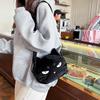 Cute Cartoon Cat Plush Crossbody Bag For Women Funny Black Cat Shoulder Bag Casual Phone Purse Lovely Shoulder Bag Gifts