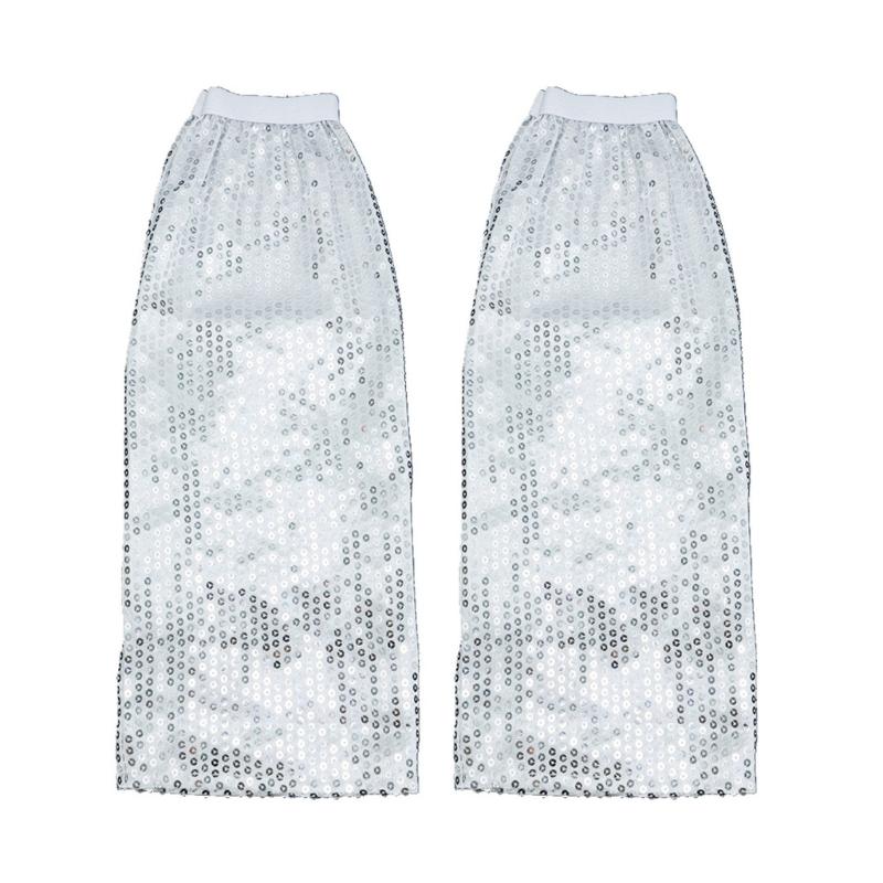 Ретро Стиль Набор Реквизита для Диско-Танцев Металлический Отделка Косплей Нарукавники на Ноги Идеально для Ночных Клубов и Ретро-Выставок серебряный