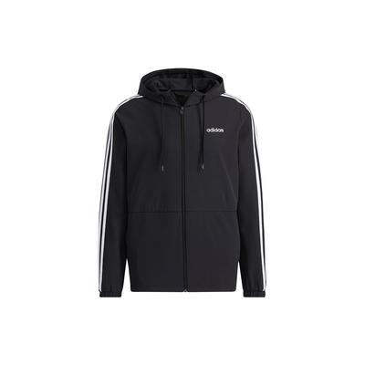 Jaqueta Corta-Vento com Capuz Listrada Esportiva Neo Casual Masculina Outerwear Preto H14196