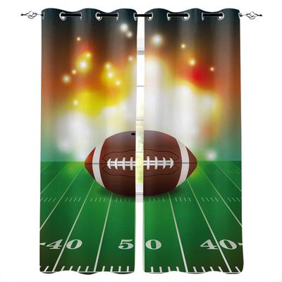 American Rugby Series Thin Sunshade Curtains Like Rugby Boys Bedroom Decoration Curtains Digital Printing Custom Style