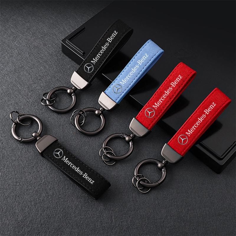 CQQ1 1pcs Leather Car Styling Badge Pendant 4s Shop Gifts Auto keychain For Mercedes Benz W211 W203 W204 W210 W124 AMG W202 CLA W212