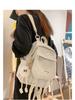 Adorable Candy Color Backpack with Korean Pendant - Milky Macaron Shades for Students