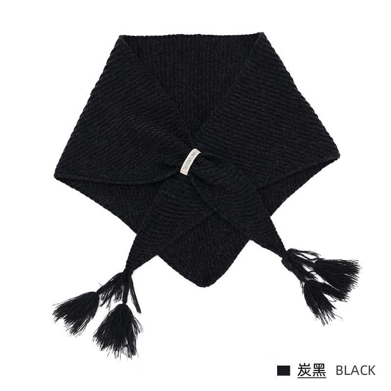 Knitted Wool Blend Scarf - Luxurious Cashmere Feel Triangle Shawl Women Thick Warm Winter Accessory