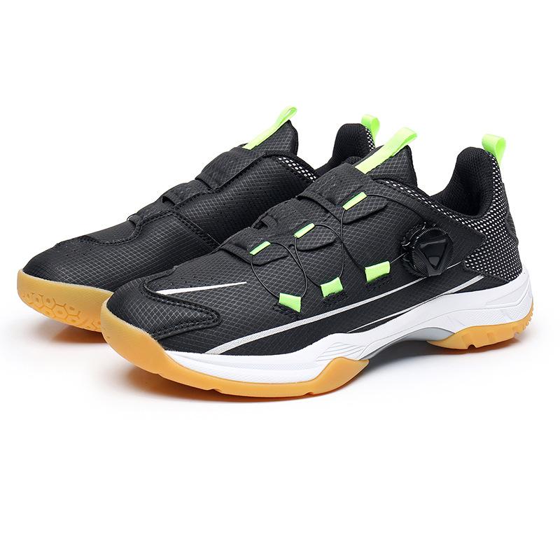 Professional Competition Badminton Shoes Flying Rotary Buckle Non-Slip Shock Absorbing Carbon Board Student Tennis Training Sneakers