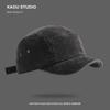 Unisex 5-Panel Corduroy Cap, Solid Color Baseball Hat Japanese Retro Style, Adjustable Casual Hat for Fall Winter
