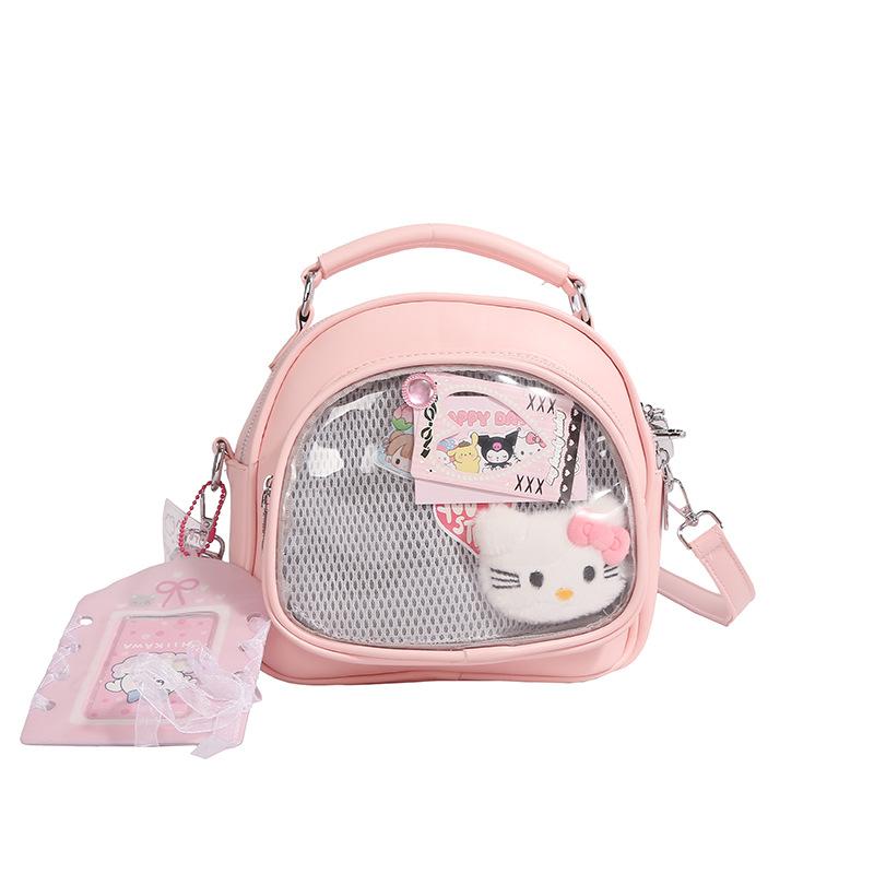 Two-dimensional Messenger Bag Schoolbag Transparent and Versatile Fashion Student Backpack Casual Backpack Tide