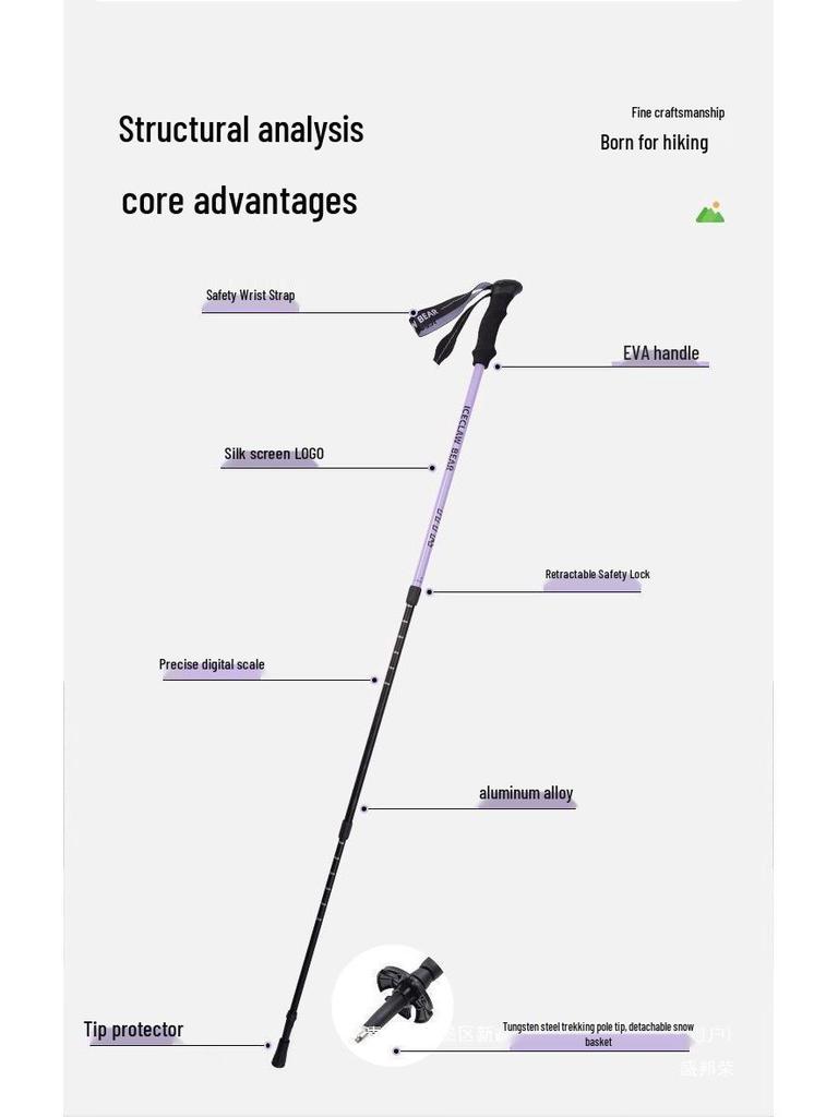 Telescopic Hiking & Trekking Poles with Inner & Outer Locks - Professional Climbing Gear for All Ages