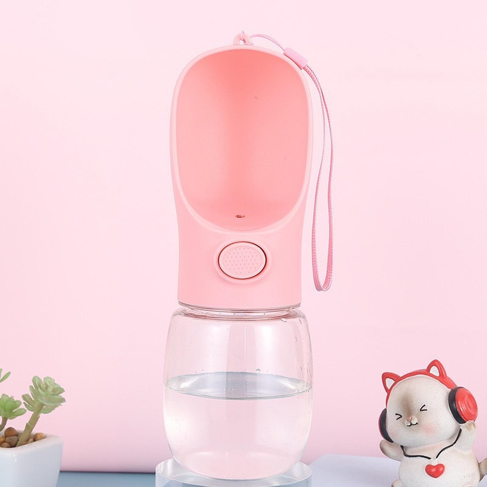 

WePet Portable Dog Water Bottle, 12 OZ, Leak Proof Puppy Water Dispenser with Drinking Feeder for Outdoor Walking one size рожевий