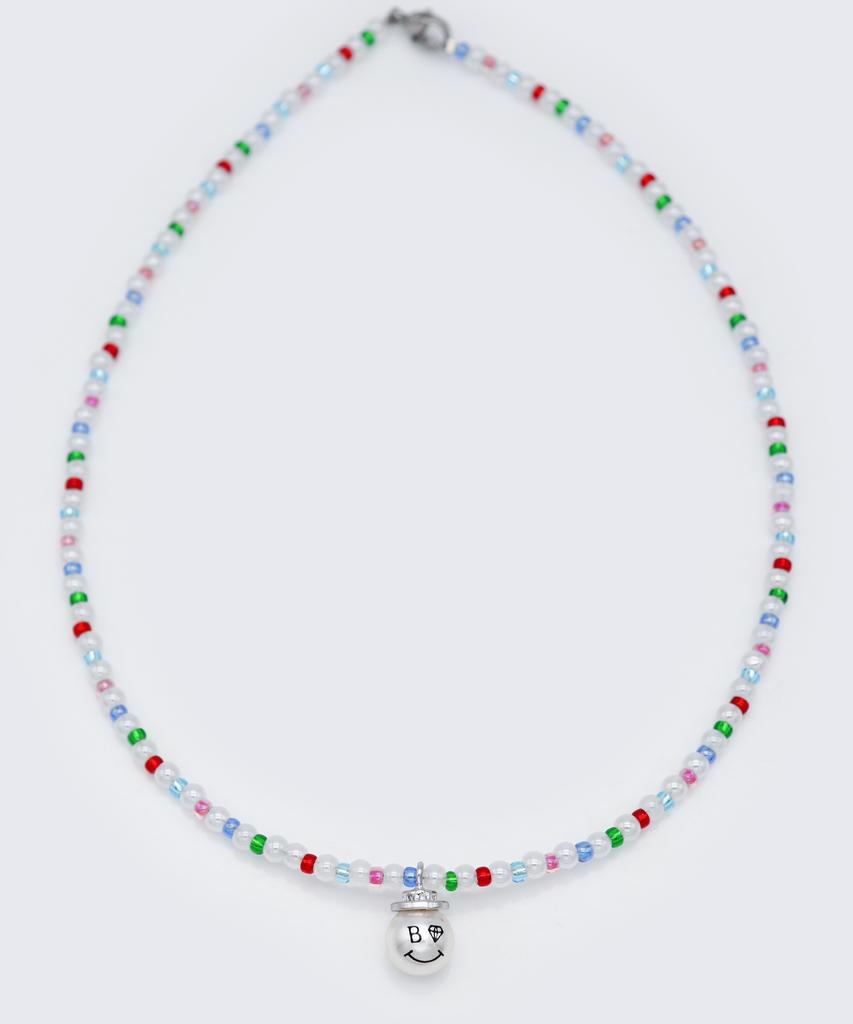 Bonbeau Smile Pearl Pendant Color Beads Necklace