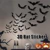 Dekoracja Halloweenowa 3D Czarny Nietoperz z PVC Impreza Halloweenowa Dekoracja DIY Naklejka na Ścianę Pokój Barowy Impreza Halloweenowa Straszne Dekoracje Rekwizyty