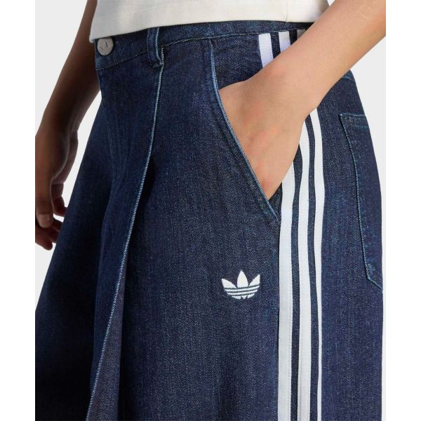 Adidas Originals Color Block Striped Loose Fit Denim Pants Women bottoms LE8302