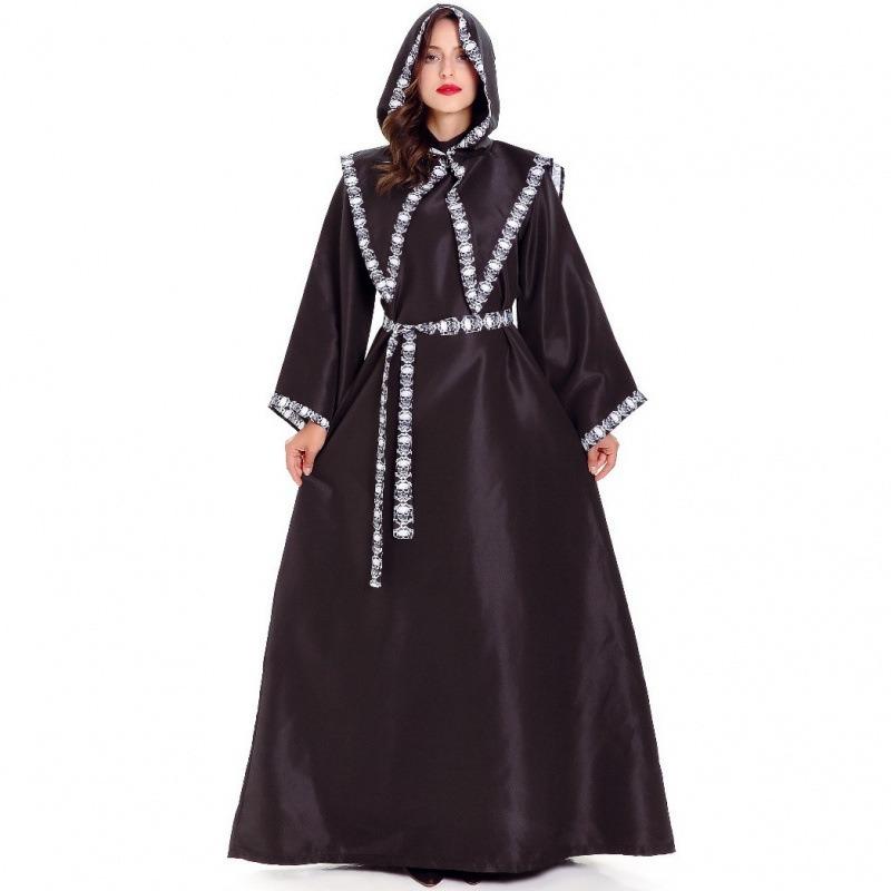 Halloween Skeleton Reaper Witch Costume, Cape Dried Zombie Queen, Masquerade Uniform