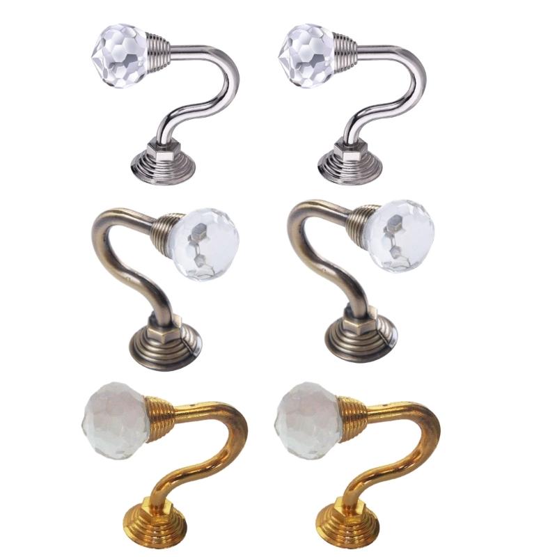 2Pcs U-shaped Curtain Hook Window Hanging Tassel Holdback Metal Curtain Holder