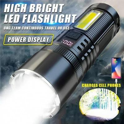 Hohe Leistung 300W Weißer Laser Taschenlampe COB Starkes Licht LED Tragbare Taschenlampe USB Wiederaufladbar Eingebaute Batterie Mit Leistungsanzeige