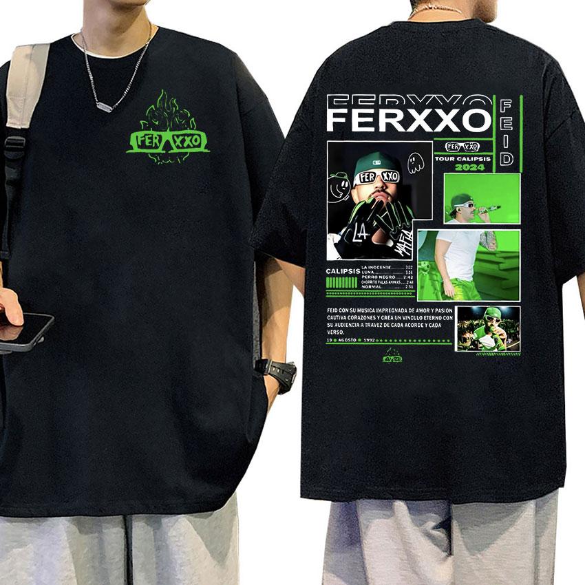 Rapper Feid Ferxxo 2024 Graphic T Shirt Mens Hip Hop Fashion High Quality TShirts Vintage Oversized Cotton Tshirt Streetwear