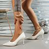 Damen Überweite Strassabsätze, Spitzpumps mit Stilettoabsatz, Tief ausgeschnittene elegante Ballerinas für Damen