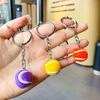 Charming Metal Tennis Racket Keychain With Colorful Ball Key Accessory