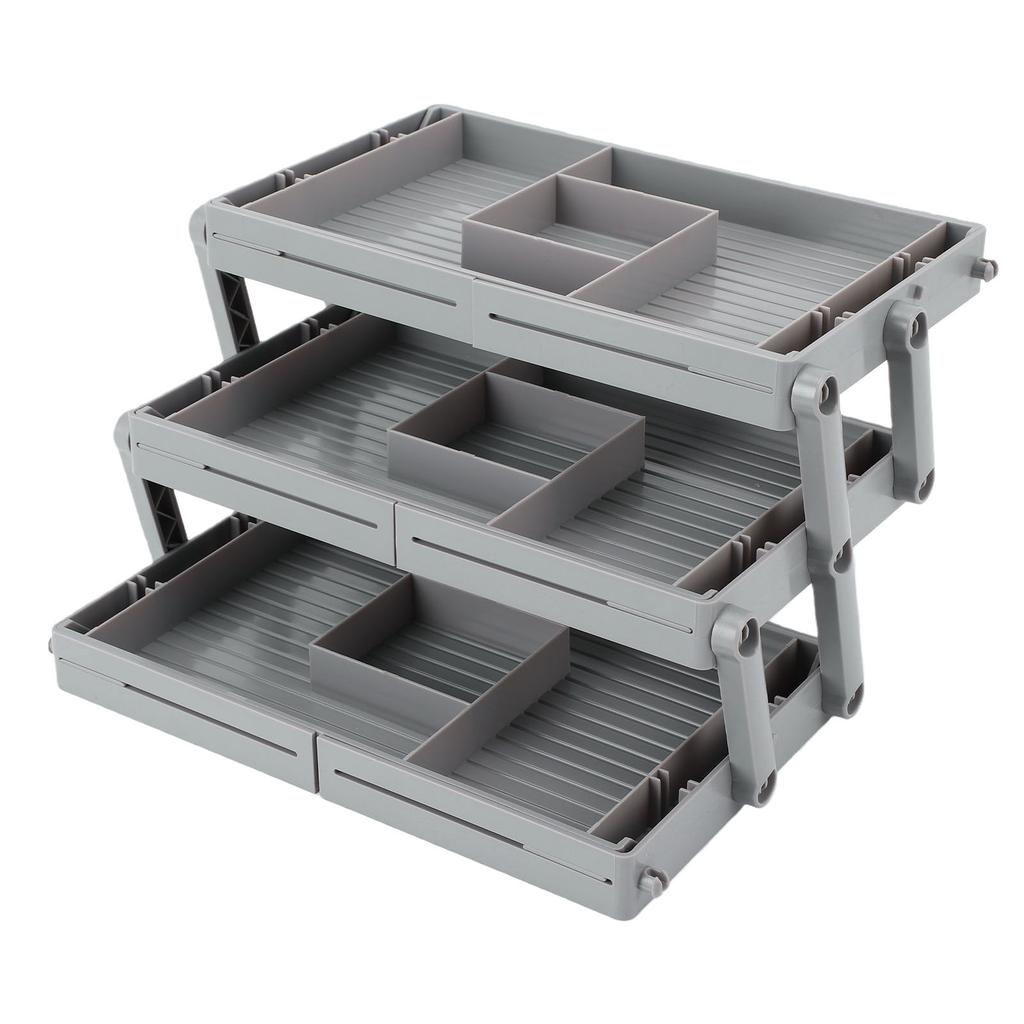 3 Tier Drawer Organizer Adjustable Expandable Multi Level Smart Drawer Organizer for Makeup Jewelry Cosmetics