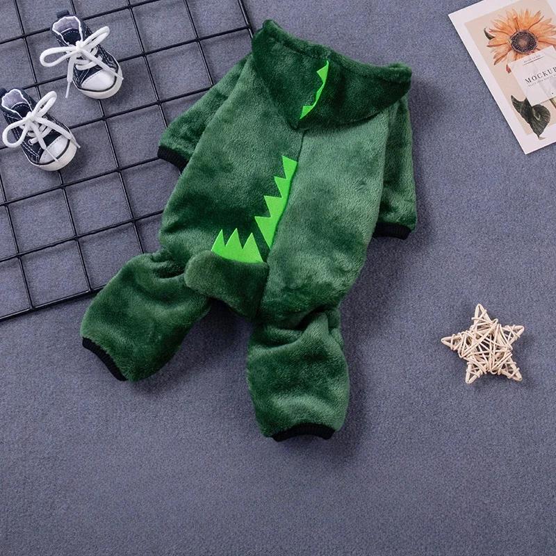 

Cute Tiger Dinosaur Soft Warm Pet Dog Jumpsuits Clothing for Cats Pajamas Pet Hoodies Chihuahua Teddy Costume Pet Products XS(0.5-1.5KG)