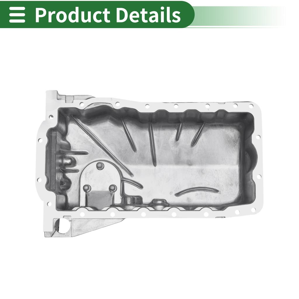 UXCELL No.038103601MA Engine Oil Pan Oil Pan Sump Transmission Oil Pan for Volkswagen Jetta 2000-2001 Aluminum Silver Tone