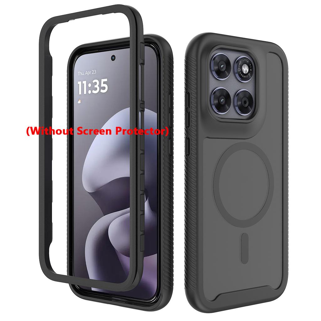 Shockproof Armor Skin Feel Matte Magnetic Phone Case For Motorola Moto G67 G77 Soft TPU Frame Translucent Acrylic Back Cover