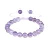Unisex Verstellbares Armband aus natürlichem Achat & Bergkristall mit 8mm Perlen