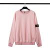 STONE Classic Solid Color Crewneck Sweatshirt Men Women Casual Long Sleeve Pullover With Badge Loose Fit Teenagers