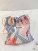 Stylish Japanese Portable Makeup Bag Floral Canvas Drawstring Cosmetic Pouch For Women
