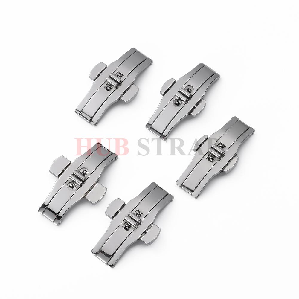 Watch Accessories Double Push Automatic Butterfly Watchband Buckle Steel Folding Clasp Metal Men Women Watch Button 4mm 5mm 6mm
