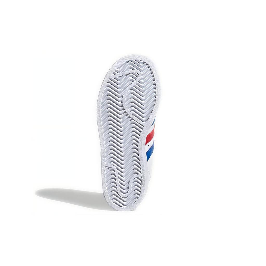 Adidas Originals SUPERSTAR Comfortable Slip Resistant Low top Kids' Skateboarding Shoes White Blue Red FV3689