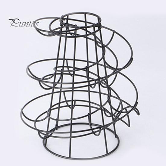 Egg Holder Spiral Storage Rack Rustproof Corrosion Resistant Hollow Bottom Design Egg Storage Shelf Dispenser