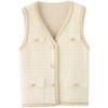 Women's Knitted Vest Jacket Short Loose Knitted Sleeveless Cardigan Spring Autumn V-neck Imitation Mink Knitted Vest