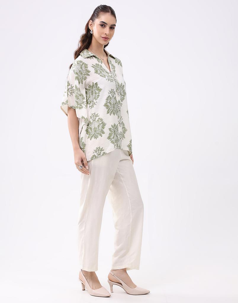 Monte Carlo Women Collar Neck Three-Quarter Sleeves Coordinate Set