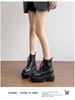 Fashion British-style round-toed, thick-heeled, thick-soled height-increasing ankle boots 2025 autumn/winter new fashion women's boots