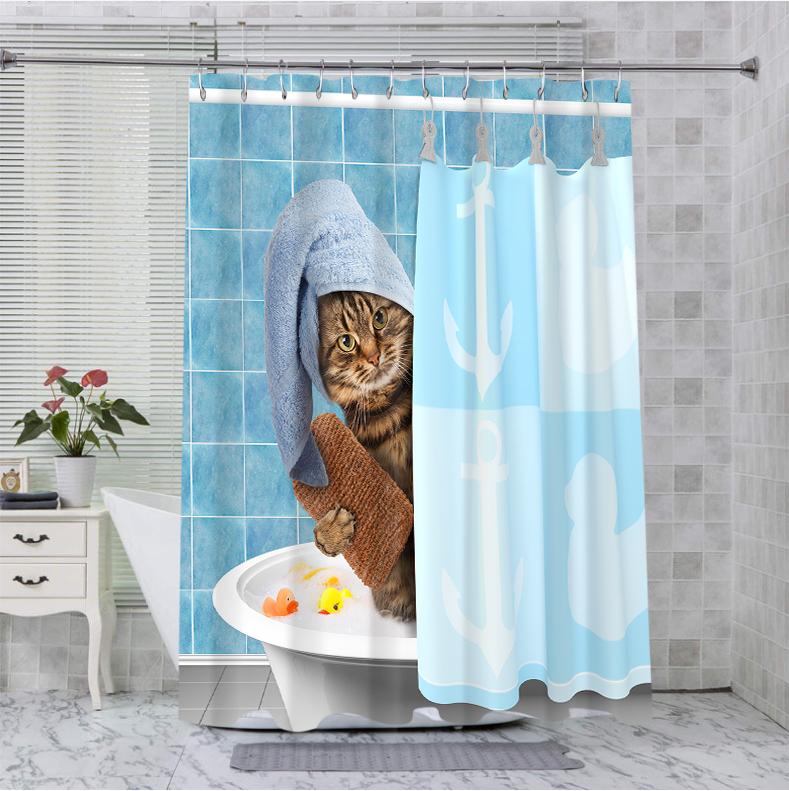 

Картонная штора для ванной с животными Водонепроницаемая штора для душа для ванной комнаты с 12 крючками Домашний декор Бесплатная доставка 180x180cm curtain фиолетовый