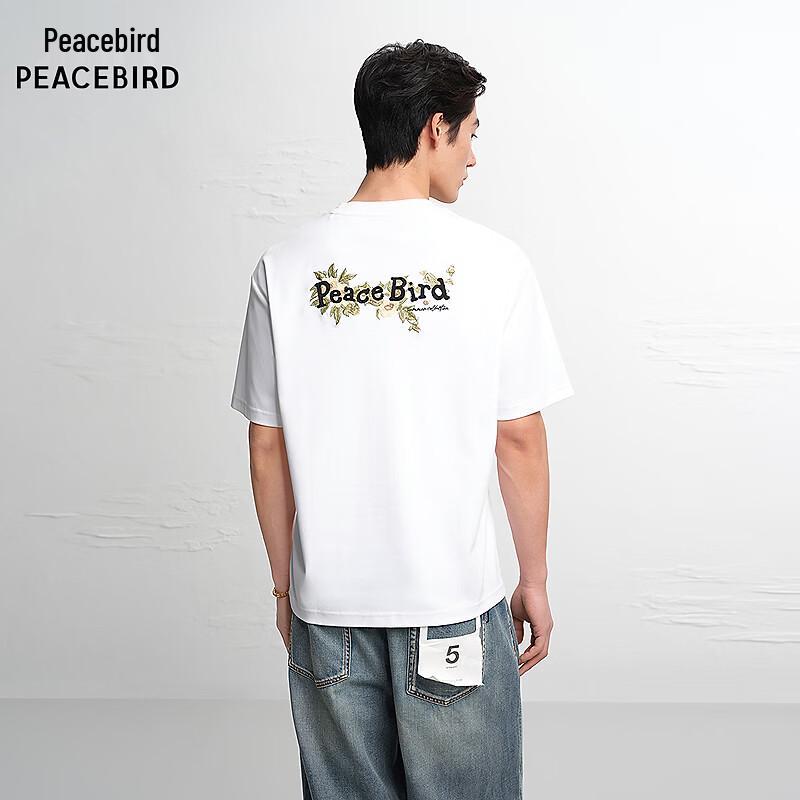 PEACEBIRD Men s Floral Embroidered Short-Sleeve T-Shirt S